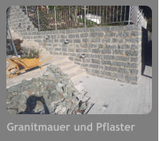 Granitmauer und Pflaster